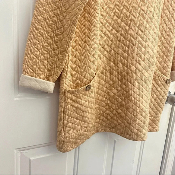 Soft Surroundings • Orange Quilted Sweater Cowl Neck Tunic Sz Medium - Picture 5 of 9